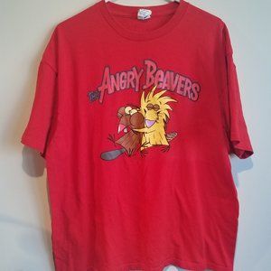 2011 XL Nickelodeon Angry Beavers Red Graphic Tee